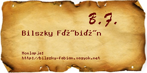 Bilszky Fábián névjegykártya